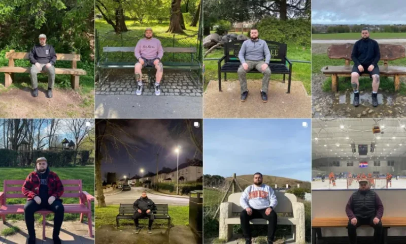 man reviewing benches